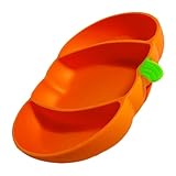 FUNNETOYU Teller mit Saugnapf Rutschfestes Lebensmittelechtes Junge Mädchen Geschirr mit Getrennten Fächern Langlebig und Flexibel für Selbstständiges Essen von Kleinkindern Frei Orange