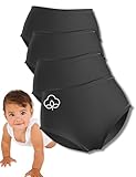 Mrs. Mum Wochenbett Unterwäsche mit Baumwolle I DERMATEST: SEHR GUT I Made in EU I Öko-Tex I 4er Set High Waist Unterhosen