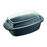 PFAS-freier Bräter aus Aluminiumguss mit Glasdeckel, 32 x 21 cm. Berndes