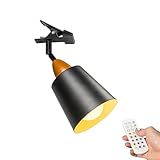 FSLiving Wiederaufladbar Klemmleuchte mit Fernbedienung, Einstellbar Clip auf Schreibtisch Leselampe,Dimmbar Clamp Nachttischlampe mit Flexarm für Schreibtisch Nachttisch Regal- 13x13CM