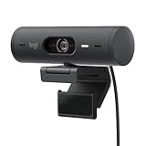 Logitech Brio 500 Full-HD-Webcam mit Auto-Lichtkorrektur, Zeigemodus, Doppelmikrofon + Rauschunterdrückung, Webcam-Abdeckung, für Microsoft Teams, Google Meet, Zoom, USB-C-Kabel - Graphit