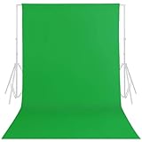 Fotostudio Hintergrund für Fotografie, 2M x 3M(6.6FT x 9.8FT) Green Screen Background, 100% Reiner Musselin Faltbare Hintergrund Kulisse für Fotografie,Video und Fernsehen Aufnehmen