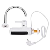 ELAYARD Edelstahl Durchlauferhitzer Wasserhahn mit Schnellem Heizsystem Praktischer Waschbecken Wasserhahn für Bad und Küche Weißer Schwenkbarer Haushaltsarmatur mit Stabilem Rohr