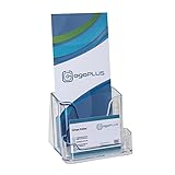 ogoPLUS DIN lang Prospekthalter mit Visitenkartenständer, Prospektständer, Flyer-Ständer, Visitenkartenhalter Aufsteller, Werbung,Aufsteller Tisch-Prospektständer, Prospektbox