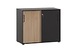 Schildmeyer Aktenschrank Hank 701972, Schwarzmatt/Akustikpaneel Optik, 100 x 41 x 83,6 cm