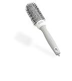 Olivia Garden Expert Blowout Shine – Weiß & Grau - 35 - Runde, antistatische Keramikbürste für glänzende und frizzfreie Blowouts