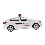 Kisangel Maßstab aus Legierung mit Beweglichen Rädern und Türen Sammelobjekt für Erwachsene Realistisches Polizeifahrzeug für Spiel und Dekoration