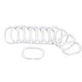Douceur d'Intérieur Blickdichte Ringe für Duschvorhang, 12 Stück, Kunststoff, weiß, S