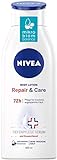 NIVEA Repair & Care Body Lotion (400 ml), Lotion für sehr trockene Haut & zur Linderung von Spannungsgefühlen, hält das Hautmikrobiom in Balance und pflegt so besonders sanft