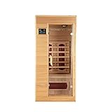 Home Deluxe – Infrarotkabine REDSUN S - 90 x 90 x 190 cm - für 1 Person, 4 Infrarotstrahler, Holz: Hemlocktanne I Infrarotsauna, Sauna, Wärmekabine, Infrarot