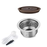 Wiederverwendbare Espresso-Kapseln mit Deckel aus lebensmittelechtem Silikon, ergonomischer Löffel und Bürste, rostfrei, nachfüllbar, Kaffeepads, Originalgeschmack, Kaffeeset