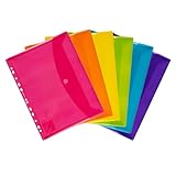 Oxford Dokumenten-Mappen A4, Taschen mit Klett-Verschluss, zum Abheften, sortiert, Mehrfarbig, 6er Pack