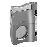 Zigarrenschneider - Edelstahlklinge mit 2 Zigarrenpunkten - Tragbarer Zigarrenschneider zum Schneiden von Zigarren Geschenke Zigarrenschneider mit Guillotine V-Schnitt - Edelstahlklinge mit 2