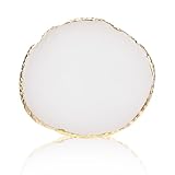 Ouligay Maniküre Gemalt Palette Nail Art Palette Kunstharz Nagelkunst Nail Art Make Up Paletten Nagelmalerei Display Fach Kosmetik Mischwerkzeuge (Weiß)