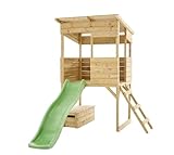 Westmann Holz Stelzenhaus Wildnis | Spielhaus mit Rutsche | Natur | 241x167x205 cm