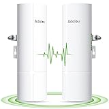 Adalov CPE380 5.8GHz Outdoor Wifi Bridge, 3KM Point-to-Point Wireless LAN CPE, 14dBi Richtfunk WLAN with 2 x 100Mbps Ports, WLAN Richtantenne Outdoor, Extend Internet for Building-to-Building, 24V POE