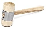 STUBAI HOLZHAMMER mit Metallmantel Ø 50 mm | robuster Holzhammer mit Weißbuchenkopf & Metallring | ideal für Blech- & Spenglerarbeiten | Made in Austria | 278515