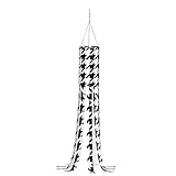 XTUAG Hahnentrittmuster schwarze Halloween-Windsack-Flagge, Halloween-Outdoor-Dekorationen mit LED, für Hof, Garten, Dekoration, ohne Licht