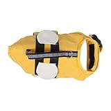 ANDRESLAD Schwimmweste für Kleine Hunde Auftriebssichere Hundeweste aus Atmungsaktivem Material mit Rettungsgriff und Verstellbaren Schnallen Leuchtend Gelb für Wassersicherheit