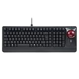 Perixx periboard-522 Kabelgebundene mechanische Trackball Tastatur – 5,5 cm Trackball mit Zeiger und Scrollingfunktion, Deutsches QWERTZ Layout