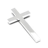 Brillibrum Design Kruzifix aus Metall versilbert Wandkreuz Silber Jesus Kreuz Dekoration Taufgeschenk Wandekoration versilbertes Kreuz Wandkreuz (Ohne Gravur)