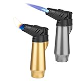 Trendecor 2 Stück Jetflame Feuerzeug, Flambierbrenner Einstellbarer Gasfeuerzeug Nachfüllbarer Bunsenbrenner mit Sicherheitsschloss für Home Crème Brulée, Camping, Löten (Butan Nicht Inbegriffen)