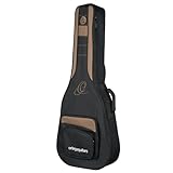 Ortega Guitars Pro Series Bag – Linkshänder Resonatorgitarre Tasche – Höhe 101 cm – Breiter Halsgurt – Schultergurte – Nylon, Schwarz (ONB-RRG40-L)