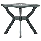 ShCuShan Bistrotisch Grün 70x70x72 cm Kunststoff Bistrotisch Outdoor Mosaiktisch Tisch FüR Sonnenschirm Kleiner Tisch Balkon Gartentisch