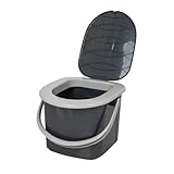 BranQ - Home essential 100% recycelt Kunststoff PP, Ökologisch, Mobile Campingtoilette 15,5 Ltr mit max. Tragkraft bis 120kg