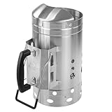 FEUERGOTT Anzündkamin Premium XXL Edelstahl - Grillanzünder mit natürlichem Zugmechanismus für Holzkohle, Briketts und BBQ-Grill, hitzebeständiger Griff mit Hitzeschild, 32x19x30,9 cm