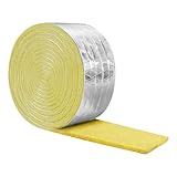 Generisch Selbstklebende Isolierung – 32,8 Fuß langes Glaswolle-Rohrband, Thermofolie für HVAC-AC-Systeme | Dauerhafter Schutz für die Warmwasserverteilung im Winter im Freien
