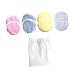 EPIGEIST 8 Stück Teiliges Waschbares Abschminkpad aus Dreilagigem Baumwollvlies Wiederverwendbare Make up Entfernerpads mit Aufbewahrungsnetz Sanfte Gesichtsreinigung Umweltfreundlich und