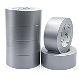 BOMEI PACK Mehrzweck Panzertape Silber, Grau, Reparaturband 50 mm x 50 m, 6 Rollen (silver)