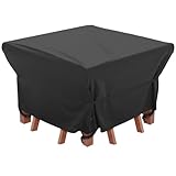 Velway Abdeckung für Terrassenmöbel, wasserdicht, quadratisch, für Terrassentisch, Stuhl, Sofa, 127,7 cm L x 127,7 cm B x 73,7 cm H, wetterfest, reißfestes Oxford-Material mit Reißverschluss