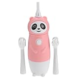 HOMSFOU Automatische Kinderzahnbürste mit Weichen Borsten Handliche Größe Hautfreundlich Elektrische Zahnbürste für Babys und Kleinkinder (3–12 Jahre Rosa 1 Satz mit 2 Aufsteckbürsten)