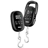 Meilen Kofferwaage, Konzeptdesign Gepäckwaage digital mit haken, 110lb/50kg Fischwaage mit Verstecktem Griff, LED-Display, Digitale Waage für Reisen Angler Geschenk Männer, Schwarz