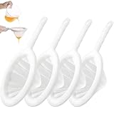 KAIYAYA 4 Stück Feines Sieb Küche mit Griff, 120/200/300/400 Mesh Nylon Kleines Sieb Fein, Passiersieb Ultrafeines Küchensieb Kunststoff, Plastiksieb für Saft, Milch, Kaffee, Sojamilch