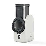 Silva Schneider SKR 800 Elektrische Küchenreibe – 80 W, 4 Schneideinsätze, rotierende Edelstahlklingen, sicheres Design ohne Klingenkontakt, einfache Reinigung – Weiß/Dunkelgrau