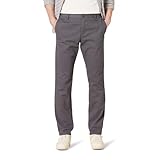 Amazon Essentials Herren Knitterfreie Flatfront-Chinohose in schmaler Passform, Dunkelgrau, 34W / 30L