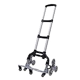 KinHall Transportkarre Aluminium Kletterwagen Heavy-Duty Hand Truck Tragbarer faltender Gepäckwagen für das Bewegen, mit 6-Rädern und 4-Universal-Rädern