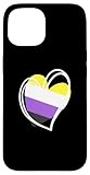 Non-Binary Pride Heart-Grafik, LGBTQ-Flagge, nichtbinär, homosexuell Hülle für iPhone 15