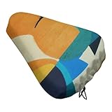 Treer Fahrradsattel Abdeckung Wasserdicht, Graffiti Druck Fahrrad Satteldecke Regenschutz Sattelabdeckung Sattelbezug Leicht Sattelüberzug für Meisten Fahrräder (Bunt 3,2PC)