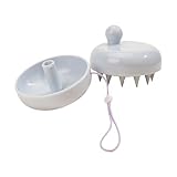 Kopfhaut Massagebürste, Silikon Haar Kopfmassage Shampoo Haarbürste für Peeling und Haarwachstum, Scalp Massager für Reduziert Schuppen, Scalp Brush für Dickes, Lockiges, Langes Haar (Blue)
