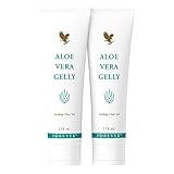 Forever Aloe Vera Gelly, 85% reines Aloe-Vera-Gel, After sun, kühlend, wohltuend, feuchtigkeitsspendend, zieht rückstandsfrei ein, pflegend, glutenfrei, dermatest-zertifiziert, Tube (2 x 118 ml)