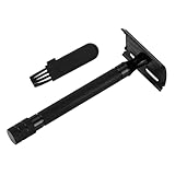 HONITANO Retro Bart rasierer aus Edelstahl Manuell Doppelseitiger Sicherheitsrasierer mit Rutschfestem Griff Kompakt und Wiederverwendbar Präzise Nassrasur für Herren mit Empfindlicher