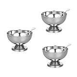 ULTECHNOVO 3 Stück Dessertbecher Sahneschale Große Snackbecher Süßigkeitenbecher Party Eisbecher Auflaufförmchen Eis Servierschalen Portionsbecher Isolierte Eisschalen