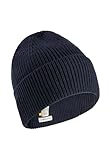 camel active Herren Beanie aus einem Baumwoll-Kaschmir Mix Navyblau, Menswear-OS