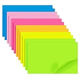 12 Blöcke Haftnotizen (76 x 127 mm), 6 Brillante Farben, Leicht zu Beschreiben, To-Do-Listen & Termine - Haftet Sicher, Lässt Sich Rückstandsfrei Abziehen