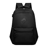Unisex Rucksack sportrucksack Leichter Business Rucksack Wasserdichter Laptoprucksack Backpack Schultasche mit Seitentasche mit Fächern Schulrucksack Reiserucksack für Schule Reise (Black)