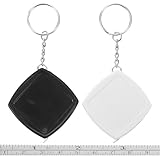 ASAKKURA 2 Stück Kleiner Schlüsselanhänger Maßband Flexibles Rollbandmaß 2m Stahlbandmaß mit Zollcm Tragbar für Alltag Handwerk